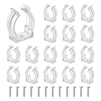 Uxcell T6 U Clips Holder Bracket Pipe Clamps for Pipes or LED Bulbs Ceiling Lamp, Clear 18pcs