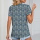 thumbnail image 4 of Blusa de encaje de guipur con flores azules, escote en V y mangas cortas tipo pétalo, perfecta para citas de mujeres, 4 of 6