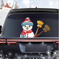 thumbnail image 1 of Calcomanía para limpiaparabrisas trasero, Navidad, muñeco de nieve, haciendo señas, agitando, pegatina para limpiaparabrisas, Navidad divertida animada en 3D, 1 of 1