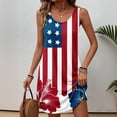 thumbnail image 5 of Miqool Women's 4th of July American Flag Tank Dress Star Striped Crew Neck Loose Casual Sundress, 5 of 7