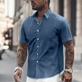 thumbnail image 2 of Shirts for Men Dress Short Sleeve Slim Fit Business Casual Button Up formal Shirt Top M, 2 of 4
