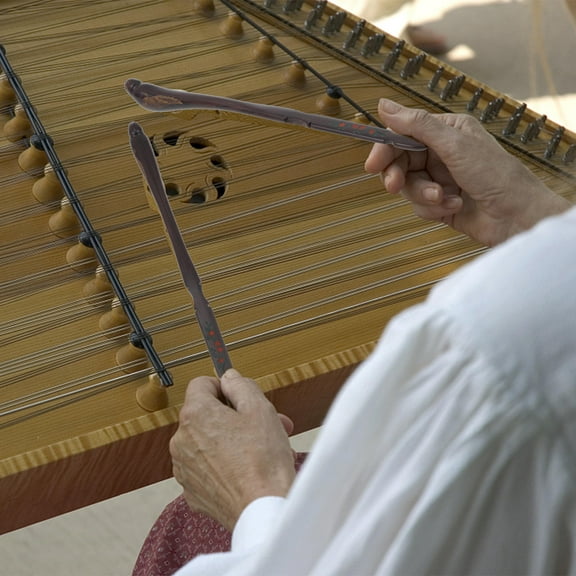 LOLIPPYY Dulcimer Hammers with Bucket Black Ebony Durable Instrument Accessories