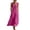 #0148-Hot Pink, variant on Women's V Neck Flowy A Line Silhouette Casual Midi Dress Long Dress Summer Casual Sleeveless Spaghetti Strap Soft Lightweight Sundress for Daily Wear Vacation Trips Beach Outings Weekend Brunch