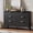 Black, variant on Memoryfield Fluted 6-Drawer Dresser, 47.2 in Wide Modern Chest, Curved Front Wood Storage Organizer with Gold Handles, Bedroom, Gray