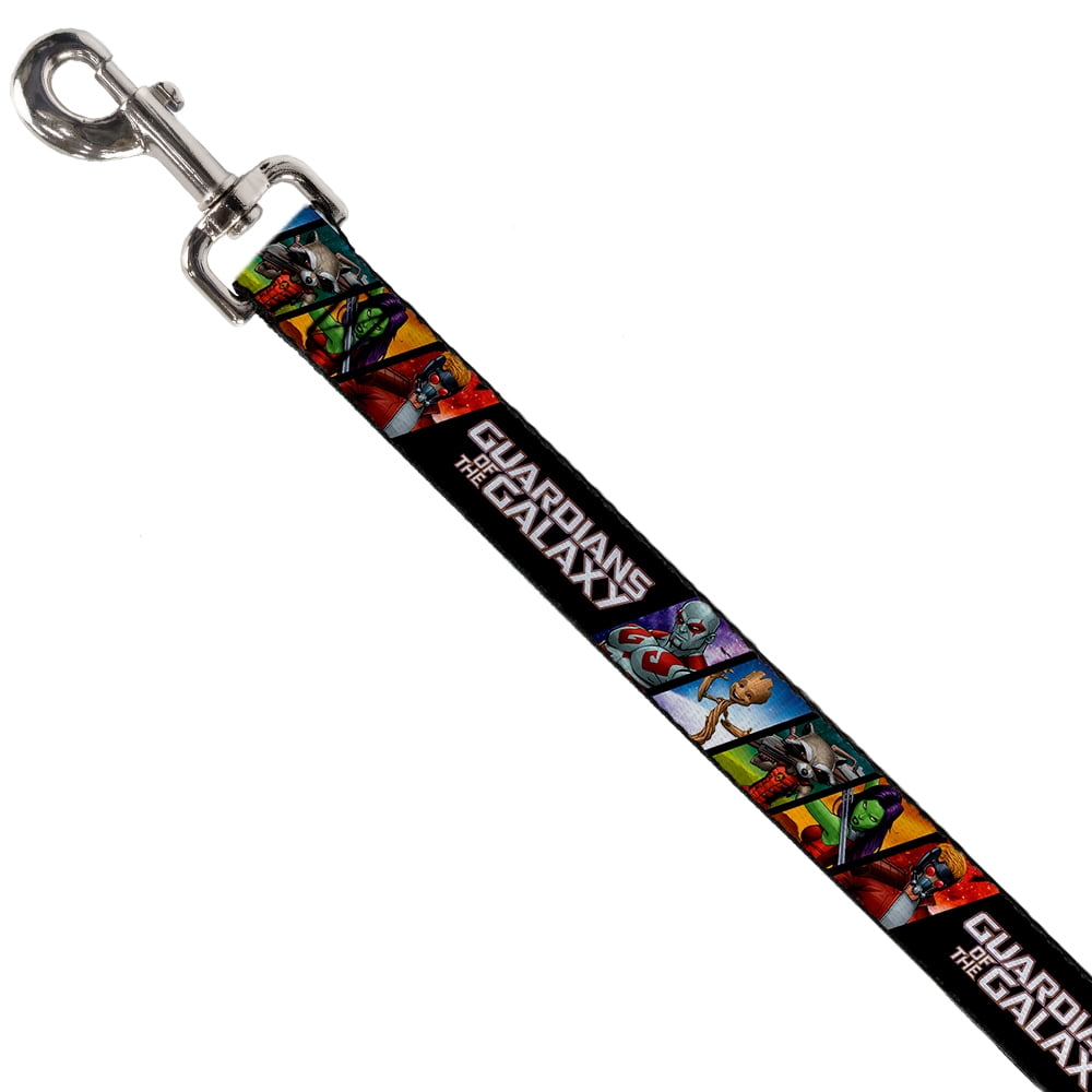 Marvel Comics Pet Leash, Dog Leash, Guardians of the Galaxy Character Pose Blocks, 4 Feet Long 1.0 Inch Wide