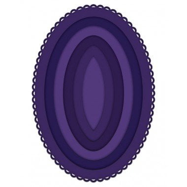 Oval Window Card (Die Set - Eyelet Oval & Basics Small - HCD1-7156, Create perfectly sized OVAL die cuts for scrapbook layouts or specialized card front windows with.., By Heartfelt)