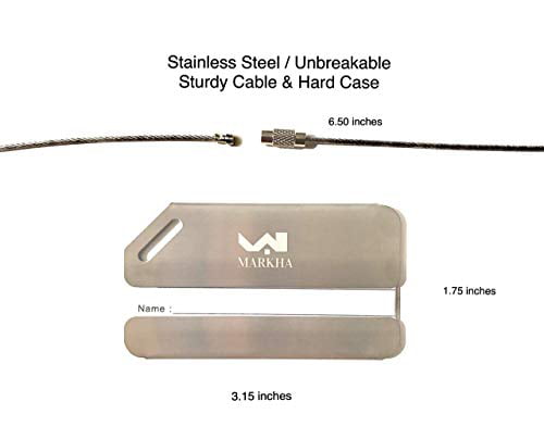 Markha Luggage Tags Stainless Steel Unbreakable 2 pack, 