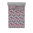 thumbnail image 2 of Tropical Bedding Set with Sheet & Covers, Wild Exotic Blooms Lily Flourishing Valentines Flowers Hippie, Printed Bedroom Decor 2 Shams, 4 Sizes, Sea Green Marigold, by Ambesonne, 2 of 3