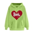 thumbnail image 2 of Valentine's Day Hoodies, Heart Print Hoodie, Long Sleeve Hooded Sweatshirt Women Valentine's Day Print Pullover Hoodie Tops Long Sleeved Comfortable Sweatshirts, 2 of 5