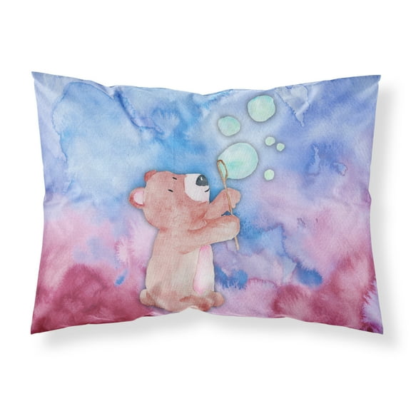 Bear and Bubbles Watercolor Fabric Standard Pillowcase