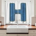 thumbnail image 2 of Ambesonne Letter H Kitchen Curtains, Denim Writing, 55"x45", Blue Marigold, 2 of 3