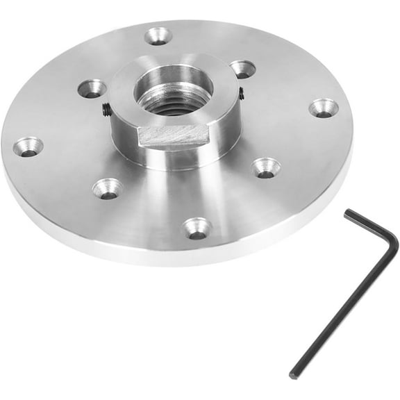 SEBLAFF 6in Steel Wood Lathe Face Plate 1-1/4in X Rh 8tpi Threaded With Set Screws For Reverse Turning