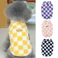 thumbnail image 2 of Mightlink Pet Sweater Contrasting Colors Comfortable Soft Two-legged Close-fitting Keep Warm Lightweight Checkerboard Fleece Pet Vest for Winter, 2 of 7