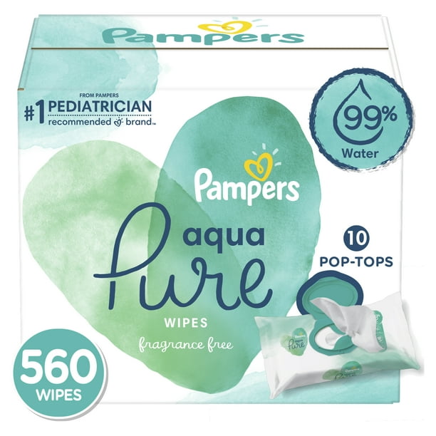 Pampers Pampers Aqua Pure Natural Sensitive Baby Wipes, 10X PopTop