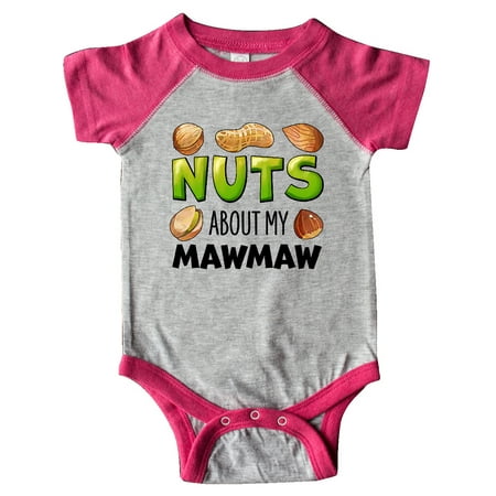 

Inktastic Nuts About My Mawmaw Peanut Almond Pistachio Gift Baby Boy or Baby Girl Bodysuit