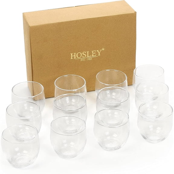 HOSLEY Small Votive Tealight Holders Set of 24, 2.5 Inch, Clear Glass, Roly Poly Style, Candle Holders
