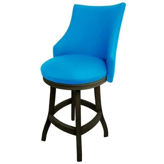 Tobias Designs Bellissima 26" Swivel Wood Counter Stool in Carolina Blue/ Shadow