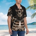 thumbnail image 5 of Goofa Cyber Skeleton With Tattoos Hawaiian Shirt for Men, Unisex Summer Beach Casual Short Sleeve Button Down Shirts,Aloha Tropical Floral print shirt-X-Large, 5 of 9