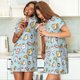 thumbnail image 4 of Balery Rabbit Burger Coffee Camisón de manga corta con cuello redondo para mujer, cómodo y elegante., 4 of 6
