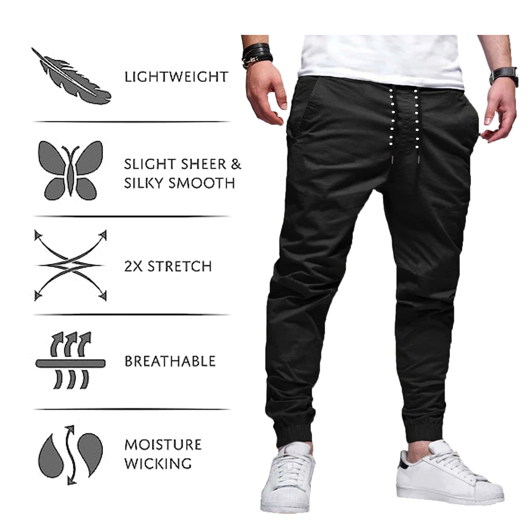 STYESH Mens Jogging Pants Men's Business Casual Pants Wide Leg Chino Pants  Loose Drawstring Waistband Work Pants Solid Dressy Everyday Pants :  Clothing, Shoes & Jewelry 
