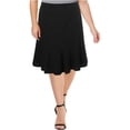 thumbnail image 1 of Nine West Jupe Évasée en Tricot pour Femmes, Noir, Grande Taille, 14W, 1 of 1