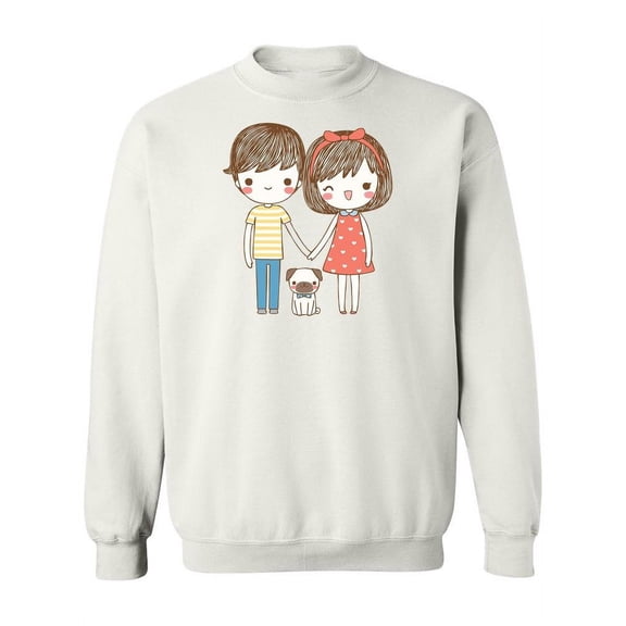 Cute Couple With Their Dog. Sweatshirt Women -Image by Shutterstock, Female 3X-Large