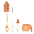 thumbnail image 2 of Botella Biberón Cepillos de silicona Conjunto con soporte Botella de leche 360 ​​GRADO Pincel de paja Portátiles Adultos Tazas Lavado Kit Hogar Naranja Inevent HA011368-02B, 2 of 7