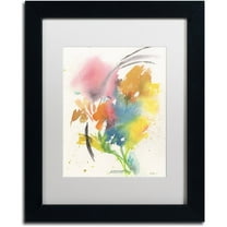Trademark Fine Art "Rainbow Bouquet" Canvas Art by Sheila Golden, White Matte, Black Frame