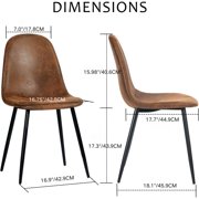 FurnitureR Mid Century Modern Set of 4 Reception Chairs, Industrial Upholstered Chairs with Metal Legs for Office, Lobby, or Waiting Room, Easy Assemble, Brown