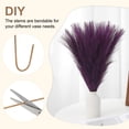 thumbnail image 3 of Uxcell 17.7" Pampas Grass Decor 30Pcs Artificial Pampas Grass Bulk Fluffy Faux Pampas Grass Small Dried Dark Purple, 3 of 6