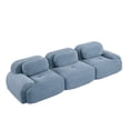 thumbnail image 2 of 3-Seat Sofa Premiumcorduroy Fabric Fabric Modular Multi-Combination Anti-Slip Design No Assembly Curved Armrests Ergonomic Support High-Resilience Sponge for Living Rooms Bedrooms (Blue), 2 of 11