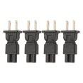 thumbnail image 3 of Adaptador de corriente NEMA 1-15P a IEC320 C5, 4 Uds., 15A, 125V, Plug and Play, convertidor de corriente para ordenador portátil de 2 clavijas, enchufe estadounidense de 125V, 3 of 5