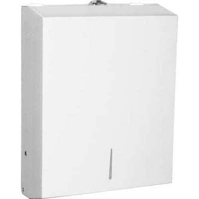 Genuine Joe C-Fold/Multi-fold Towel Dispenser Cabinet C Fold, Multifold Dispenser - 13.5" Height x 11" Width x 4.3" Depth - Stainless Steel - White