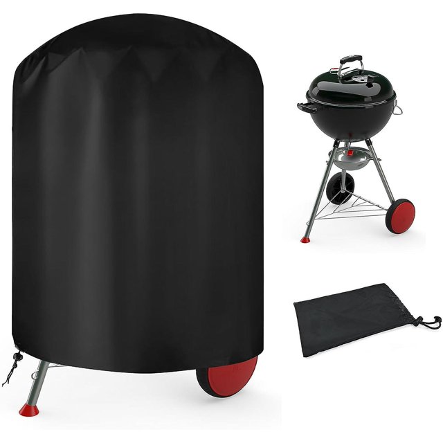 70x70cm Couverture Ronde Pour Bbq Extrieur, Protection De Grill Pour Bbq, Rsistante Aux Uv Et L'eau, 210d Oxford Outdoor Bbq Cover Protector, Con