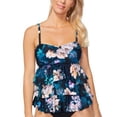 thumbnail image 2 of Island Escape Women's Tiered Tankini Top Swimsuit Black Size 10, 2 of 4