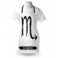 thumbnail image 3 of Zodiac Scorpio Apron Artistic Brushstroke Sign in Hand Painted Style Birth Future Prediction, Unisex Kitchen Bib Apron with Adjustable Neck for Cooking Baking Gardening, Black and White, by Ambesonne, 3 of 3