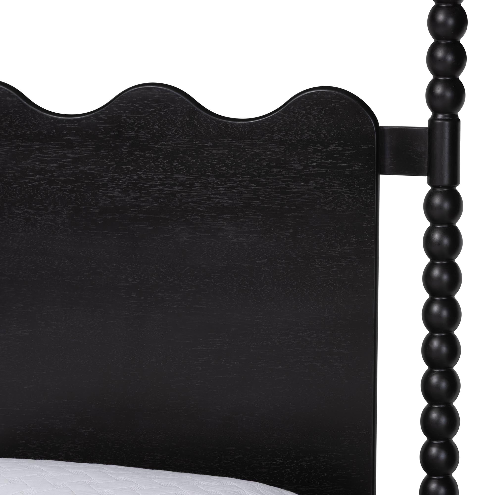 Baxton Studio Brantley Modern Farmhouse Platform Bed, King, Black