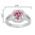 thumbnail image 3 of Sterling Silver with Pink Moissanite and White Diamond Halo Ring, 3 of 3