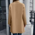 thumbnail image 6 of IROINNID Women's Mid-Long Trench Coat Notch Lapel Solid Color Long Sleeve Jacket Button Turndown Neck Slim Fit Warm Medium And Long Jacket, Khaki, 6 of 6