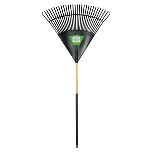 Expert Gardener 30-inch Wood & Poly Leaf Rake - Walmart.com