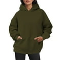 thumbnail image 2 of Tiweut Casual Tops Women Hoodies Hoodie Basic Pullover Sweatshirt Soft Comfortable Long Sleeve Hoodie All Season Blouse for Ladies Army Green,XXL, 2 of 6