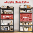 thumbnail image 6 of Alden Design 5-Shelf Boltless & Adjustable Steel Storage Shelf Unit, Black, 2 Pack, 6 of 12