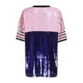 thumbnail image 4 of iixpin Women's Number Name Sequin Dress Shirt Short Sleeve Oversized T-Shirt Sweatshirt Blue One Size, 4 of 6