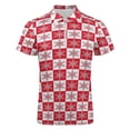 thumbnail image 4 of Christmas Snowflakes - Christmas Checker Snow Men Zipper T-shirt Summer Casual Short Sleeve T-shirt Top, 4 of 7