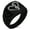 Black, variant on Stainless Steel Love Music Treble Clef Heart Chevron Pattern Biker Style Polished Ring