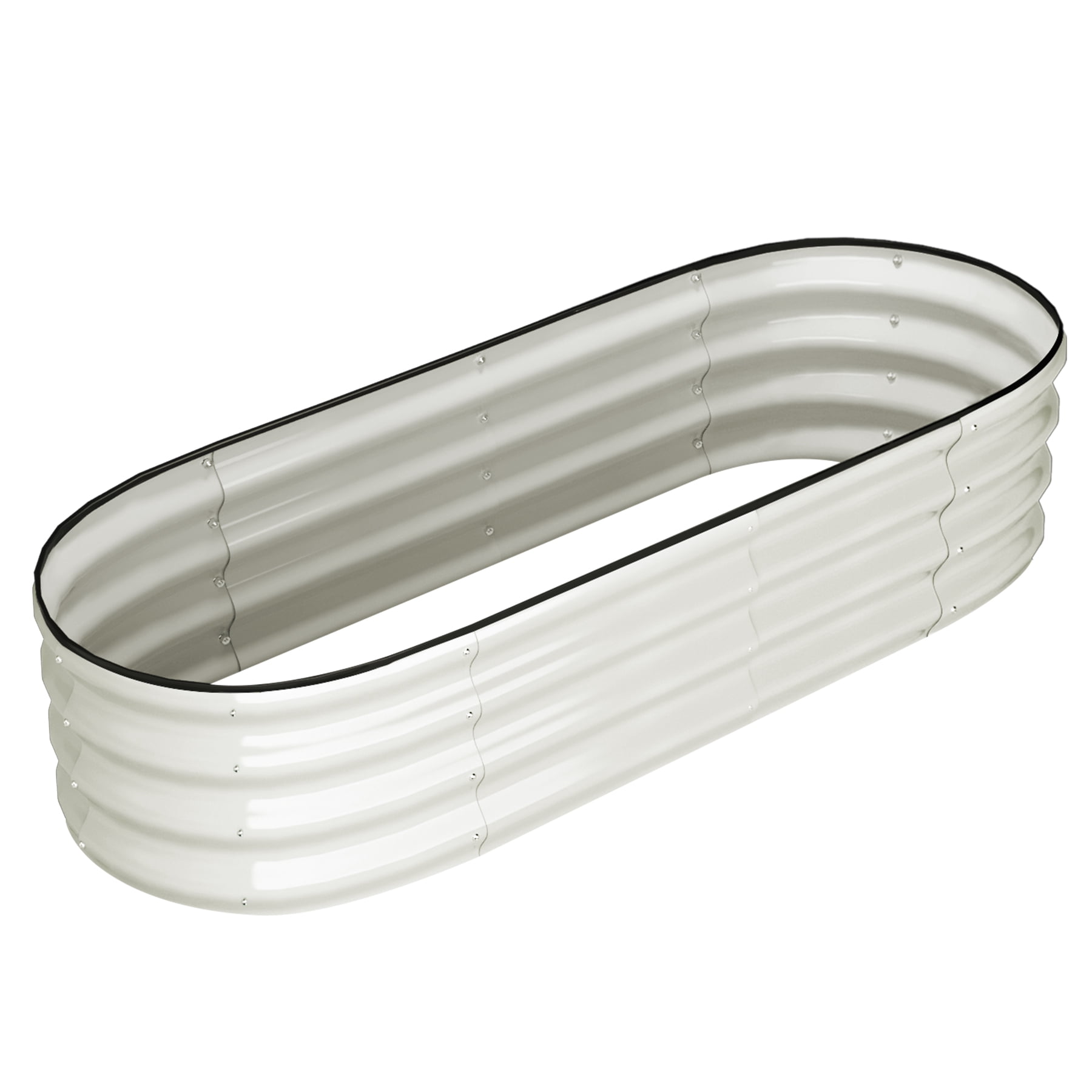 Acekid 4.5x2x1 FT Oval Raised Garden Bed, 2 Pcs Galvanized Planter Beds, Outdoor Raised Beds for Garden, Open-Ended Base, Large Metal Planter