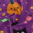 thumbnail image 2 of Round Outdoor Tablecloth 60 Inch Dining Table Cover with Lace Trim & Umbrella Hole for Outside Party Camping Cartoon Black Cats and Pumpkins, 2 of 8