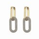 thumbnail image 3 of Pendientes de aro geométrico dorado para mujer yuxing circonita modelo 4753 Rosa, 3 of 5