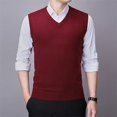 thumbnail image 4 of Maean Men Sweater Vest V Neck Knitted Pullover Sleeveless Sweaters Tops Vests Fall Winter Sweaters, 4 of 7