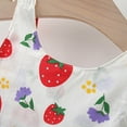 thumbnail image 4 of Zwiiyzr 2025 6M-3Y Infant Toddler Baby Girls Dress Trendy Cute Sleeveless Sweet Strawberry Print Ruffle Dress Hat Set Red, 4 of 9